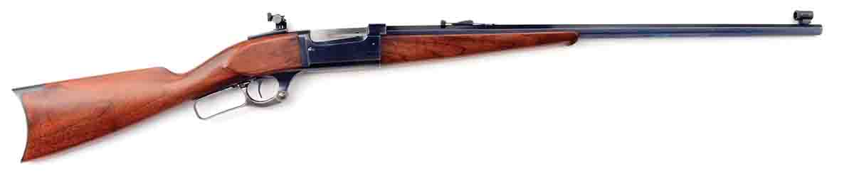 This Savage 1899 .32-40 has a 26-inch octagonal barrel. Restored by gunmaker Edwin von Atzigen in 2004, it is now fitted with a Lyman globe front sight and Lyman Model 56S receiver sight with a Merit adjustable aperture sight disc.
